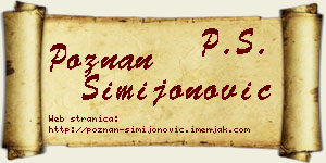 Poznan Simijonović vizit kartica